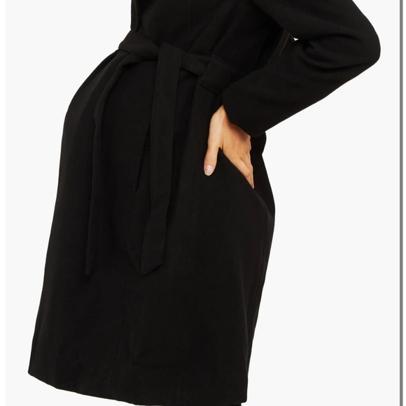 Belted Maternity Wrap Coat - Picture 3 of 5